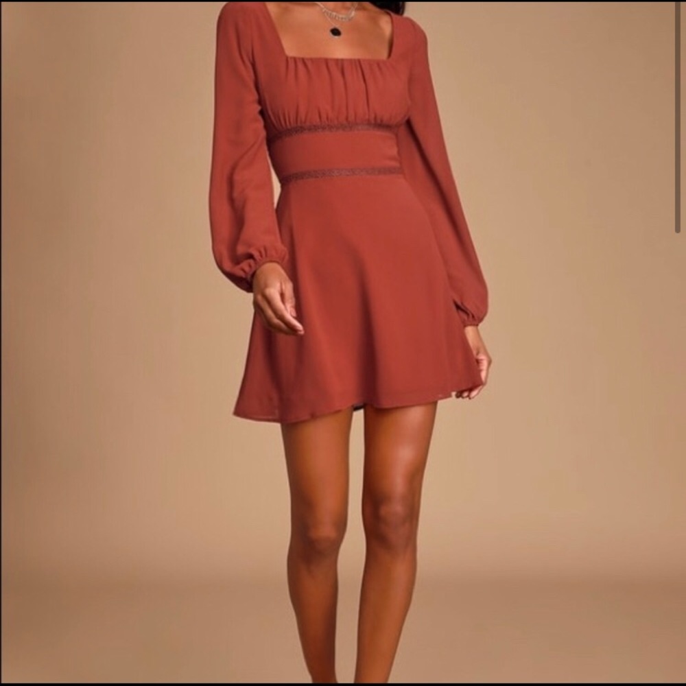 Rust Lulus dress